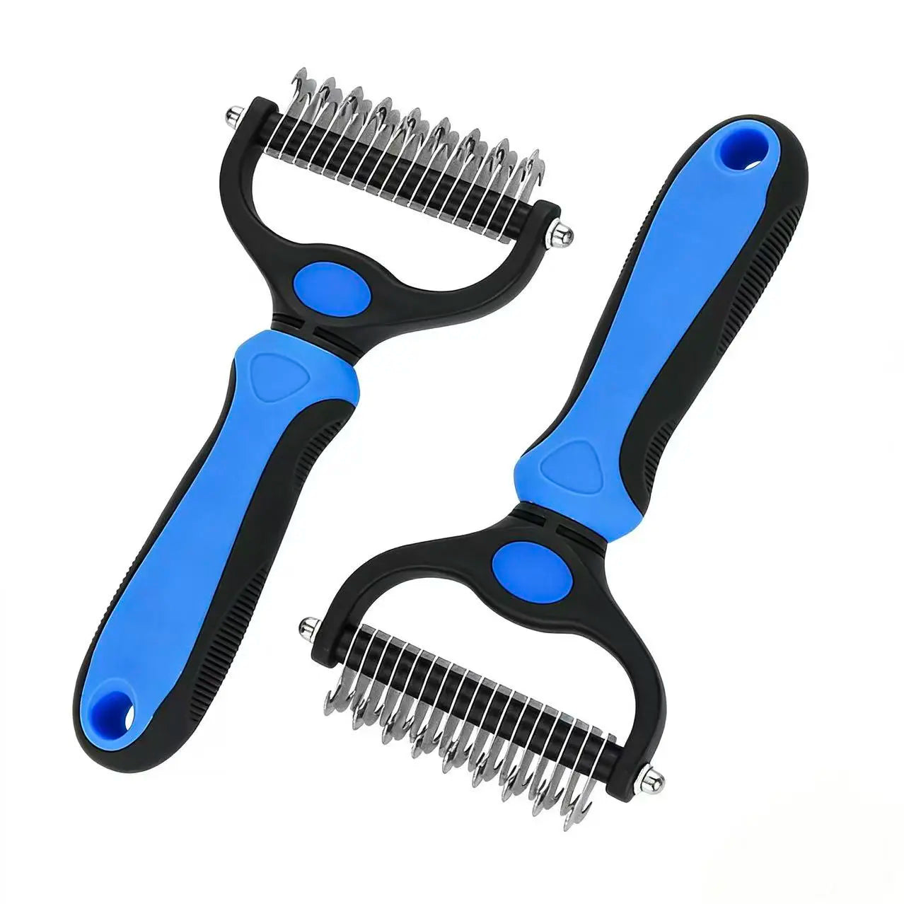 Pet Dematting Undercoat Rake for Long-Haired Dogs & Cats, Double-Sided Grooming Comb for Loose Fur and Light Tangles, Routine Pet Coat Care Tool, Results May Vary by Coat Type