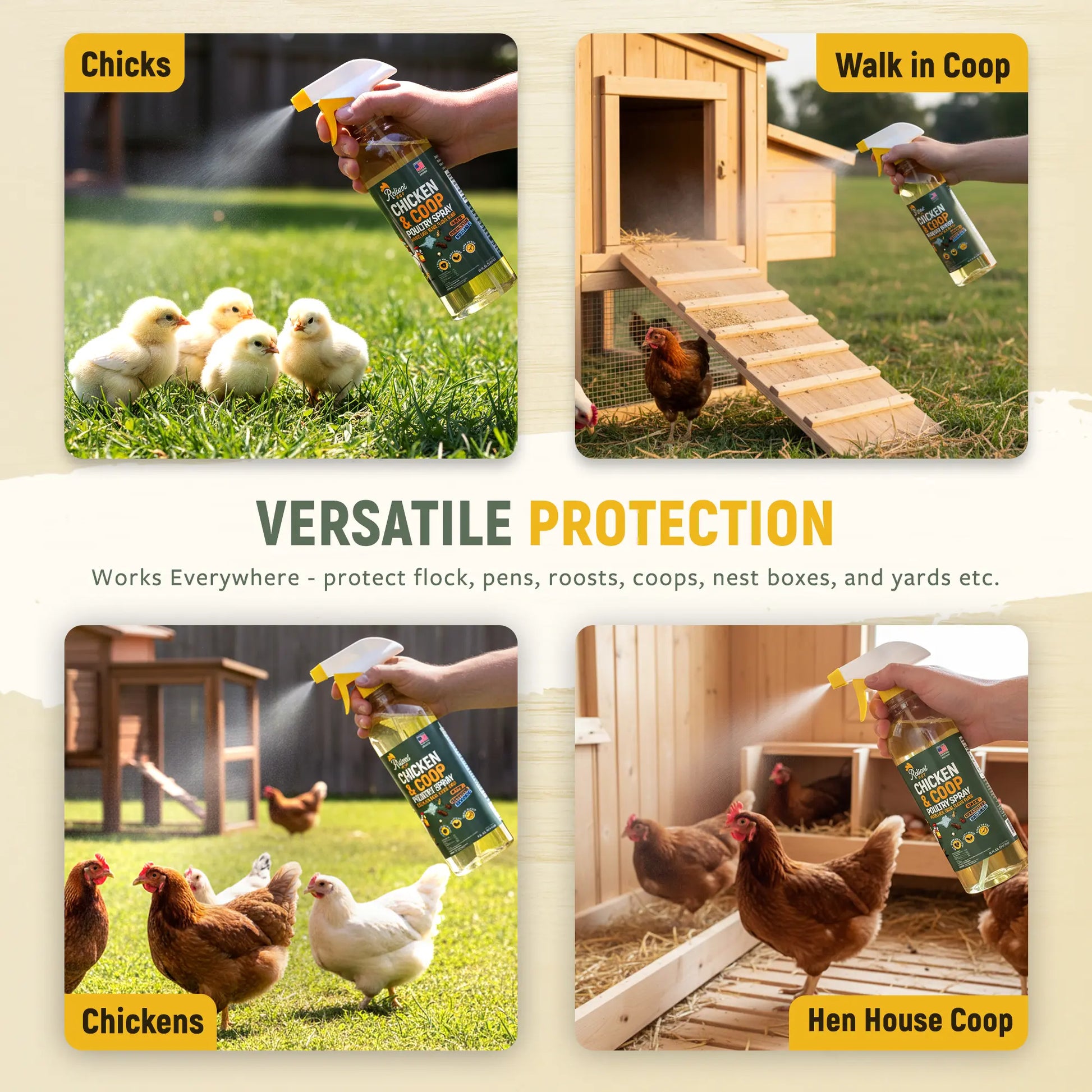 Reliant Pet Chicken & Coop Poultry Spray for Mites,Lice,Ticks,Fleas and Flies - Safe for Use on Chickens and No Egg Removal Needed - Sale - Mother'S Day Sale - Father'S Day Sale - Deals for You Days Sale