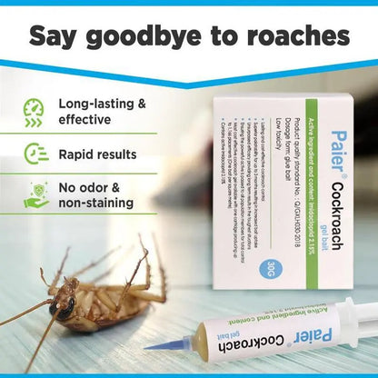 Paier Indoor Cockroach Killer, 4-Pack, 30G per Tube, 1 Dropper, 2 Nozzles, German Cockroach Control, Suitable for Both Indoor and Outdoor Use, Cockroach Gel, Applicable to American Cockroaches, German Cockroaches, and Other Cockroach Species.