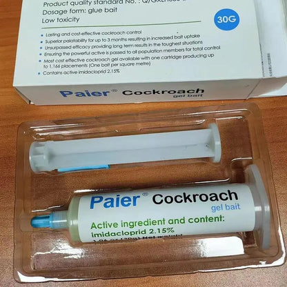 Paier Indoor Cockroach Killer, 4-Pack, 30G per Tube, 1 Dropper, 2 Nozzles, German Cockroach Control, Suitable for Both Indoor and Outdoor Use, Cockroach Gel, Applicable to American Cockroaches, German Cockroaches, and Other Cockroach Species.