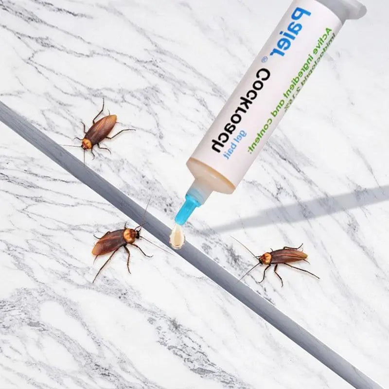 Paier Indoor Cockroach Killer, 4-Pack, 30G per Tube, 1 Dropper, 2 Nozzles, German Cockroach Control, Suitable for Both Indoor and Outdoor Use, Cockroach Gel, Applicable to American Cockroaches, German Cockroaches, and Other Cockroach Species.